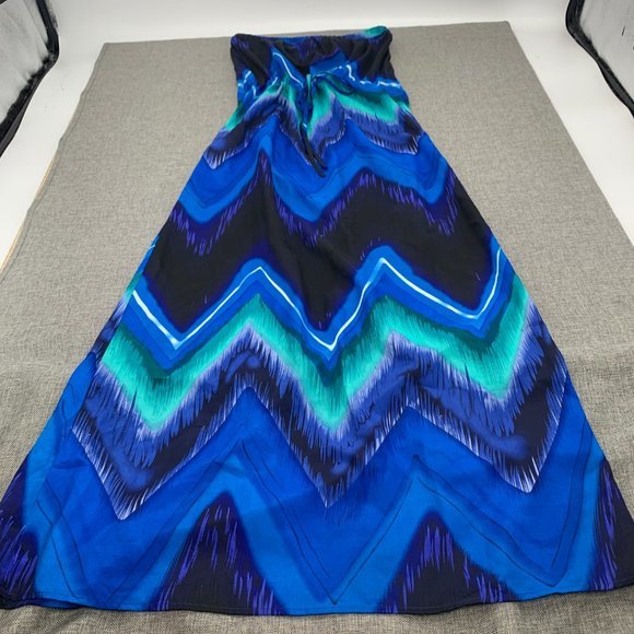 Felicity & Coco Maxi Strapless Dress Blue XS Drawstring Lightweight - Picture 6 of 13